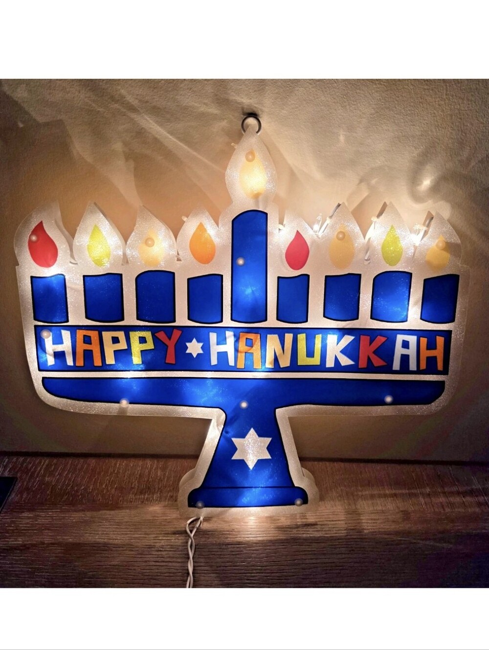 Target 2011 Happy Hanukkah Lighted Menorah Window Decor 15" Indoor Outdoor Box